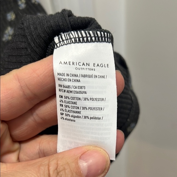 American Eagle Waffle Floral Long Sleeve Women's Medium Dress - Picture 5 of 6